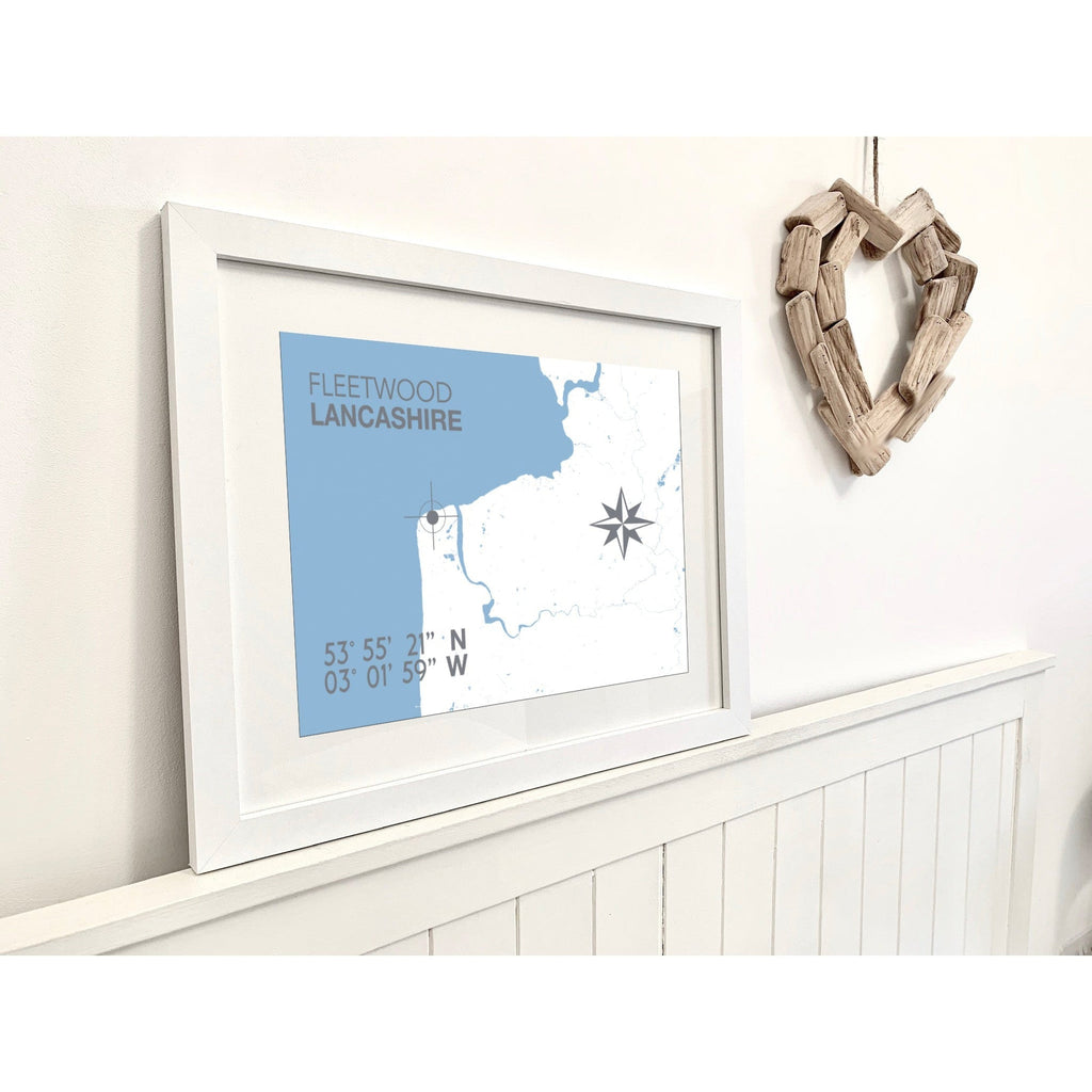 Fleetwood Coastal Map Print-SeaKisses