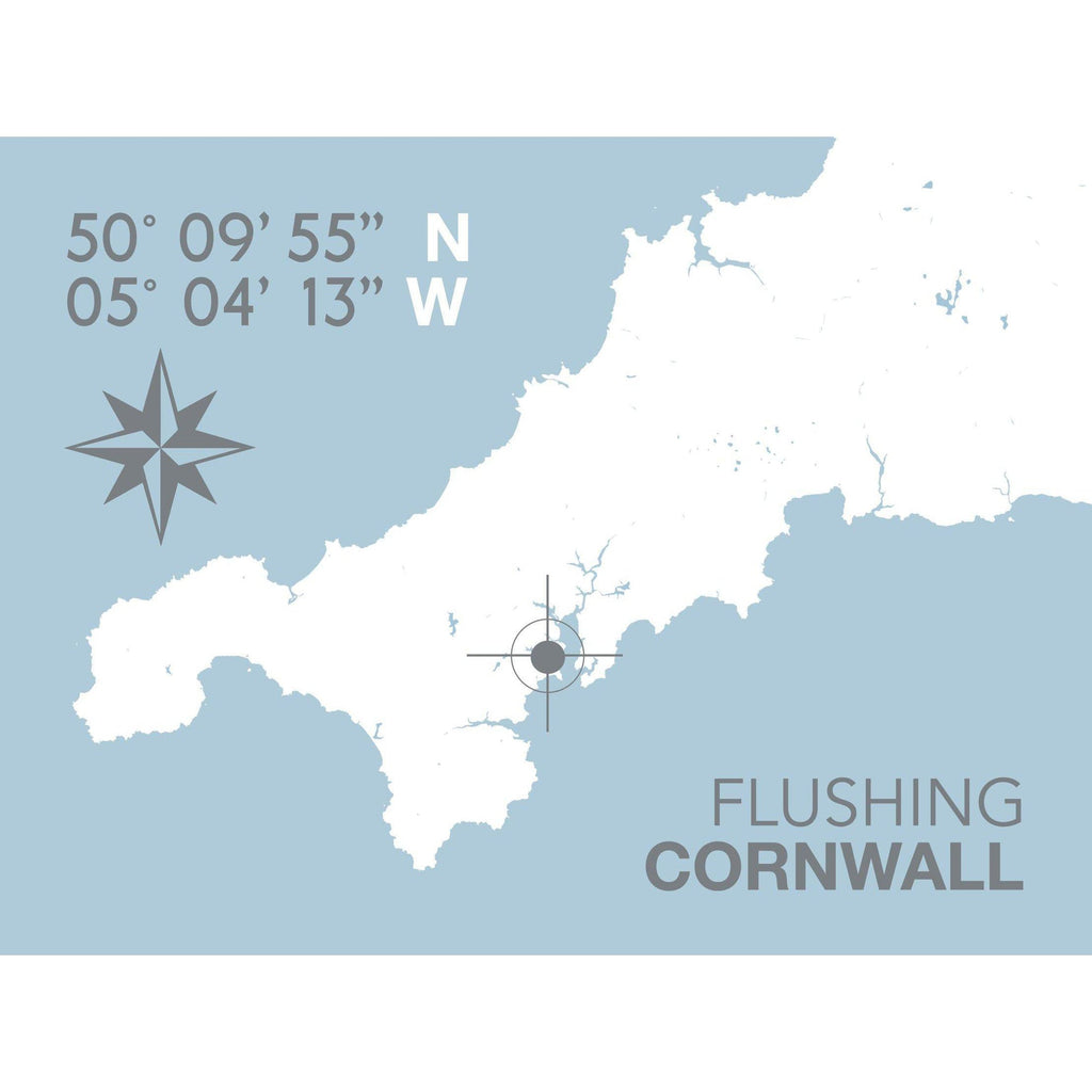 Flushing Coastal Map Print-SeaKisses