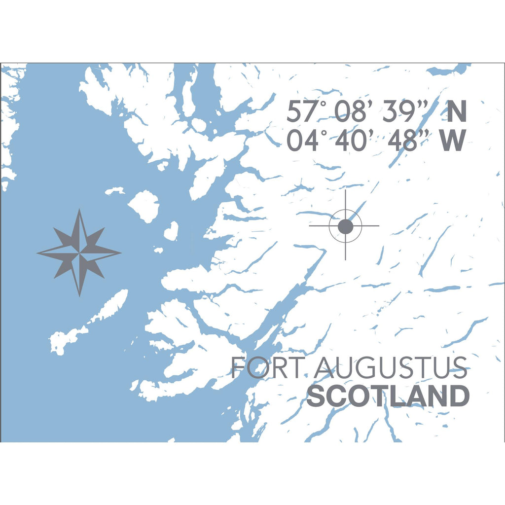 Fort Augustus Coastal Map Print-SeaKisses