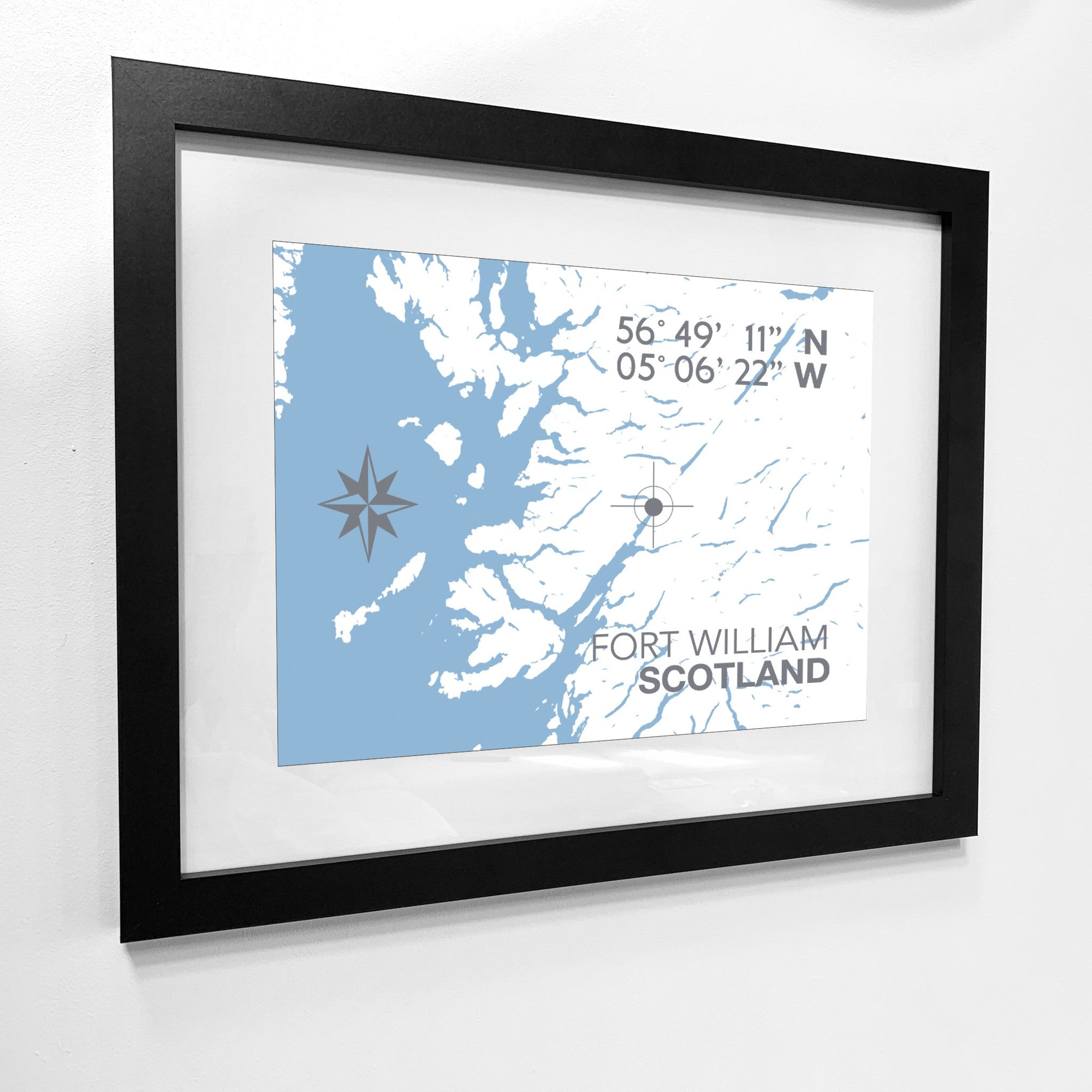 Fort William Coastal Map Print-SeaKisses