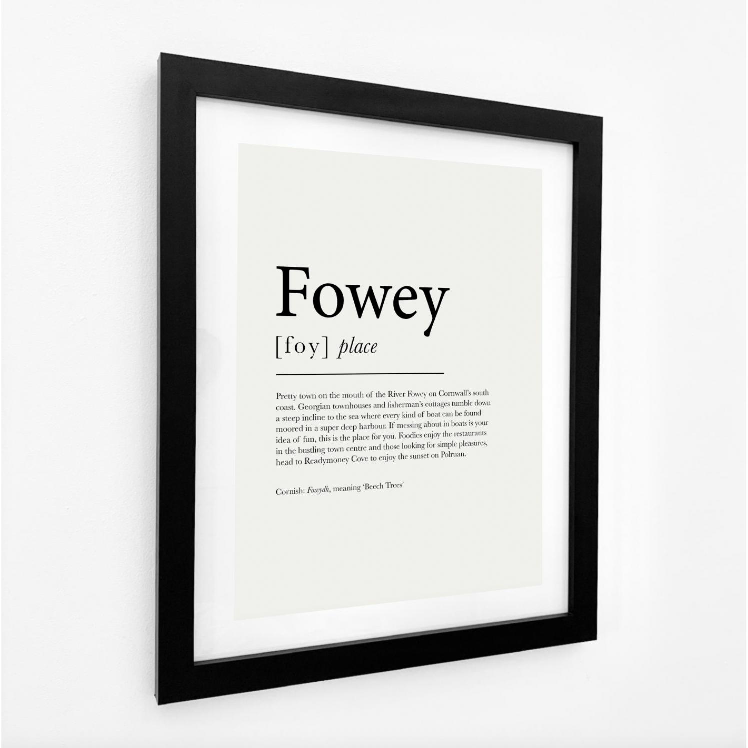 Fowey Definition Typographic Print-SeaKisses