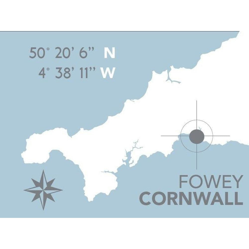 Fowey Coastal Map Print-SeaKisses