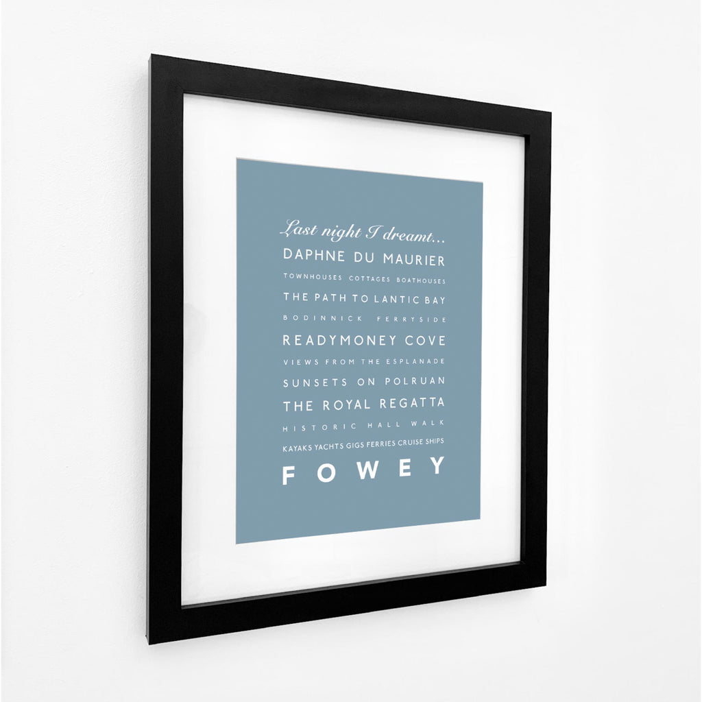 Fowey Typographic Travel Print - Coastal Wall Art /Poster-SeaKisses
