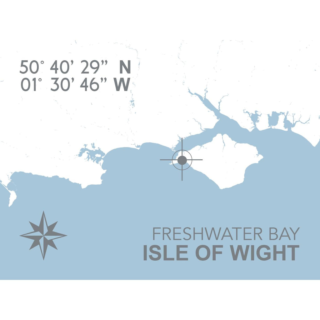 Freshwater Bay Coastal Map Print-SeaKisses