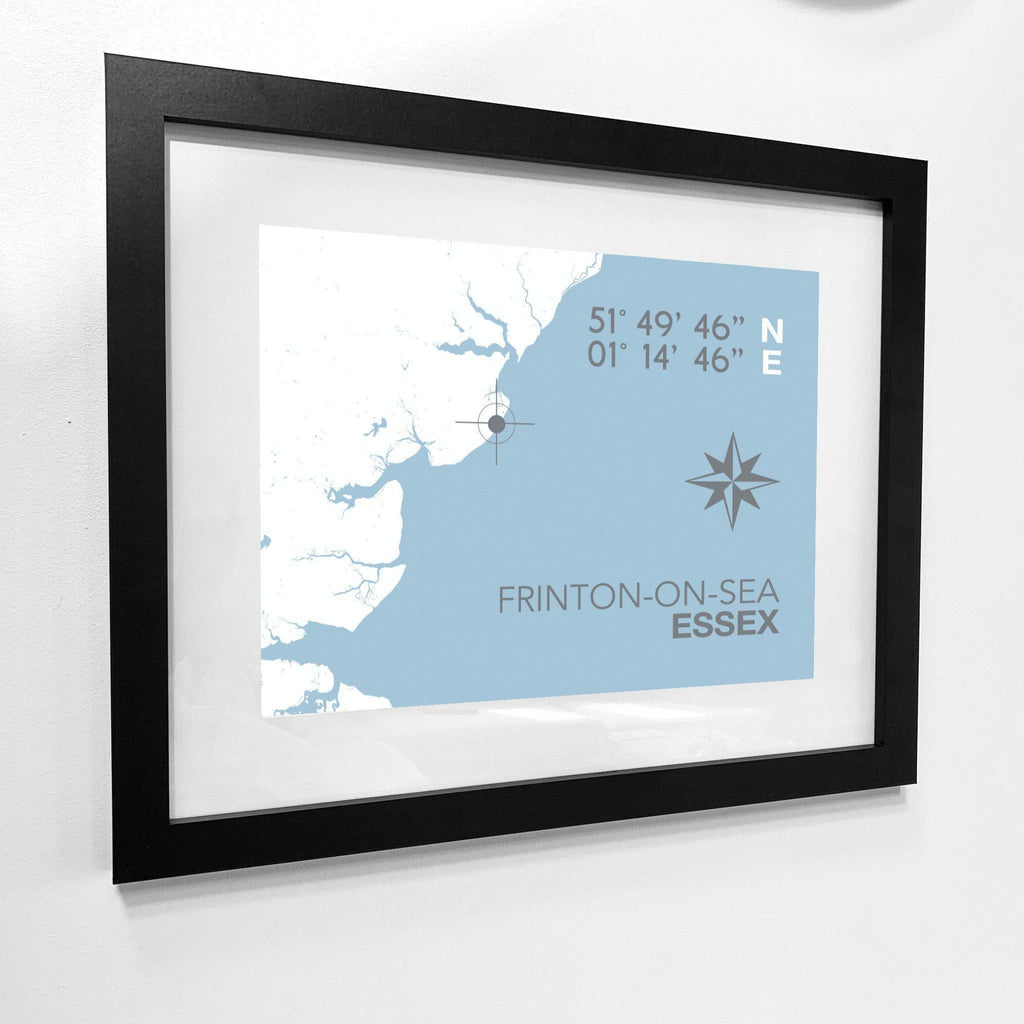 Frinton-on-Sea Map Travel Print- Coastal Wall Art /Poster-SeaKisses