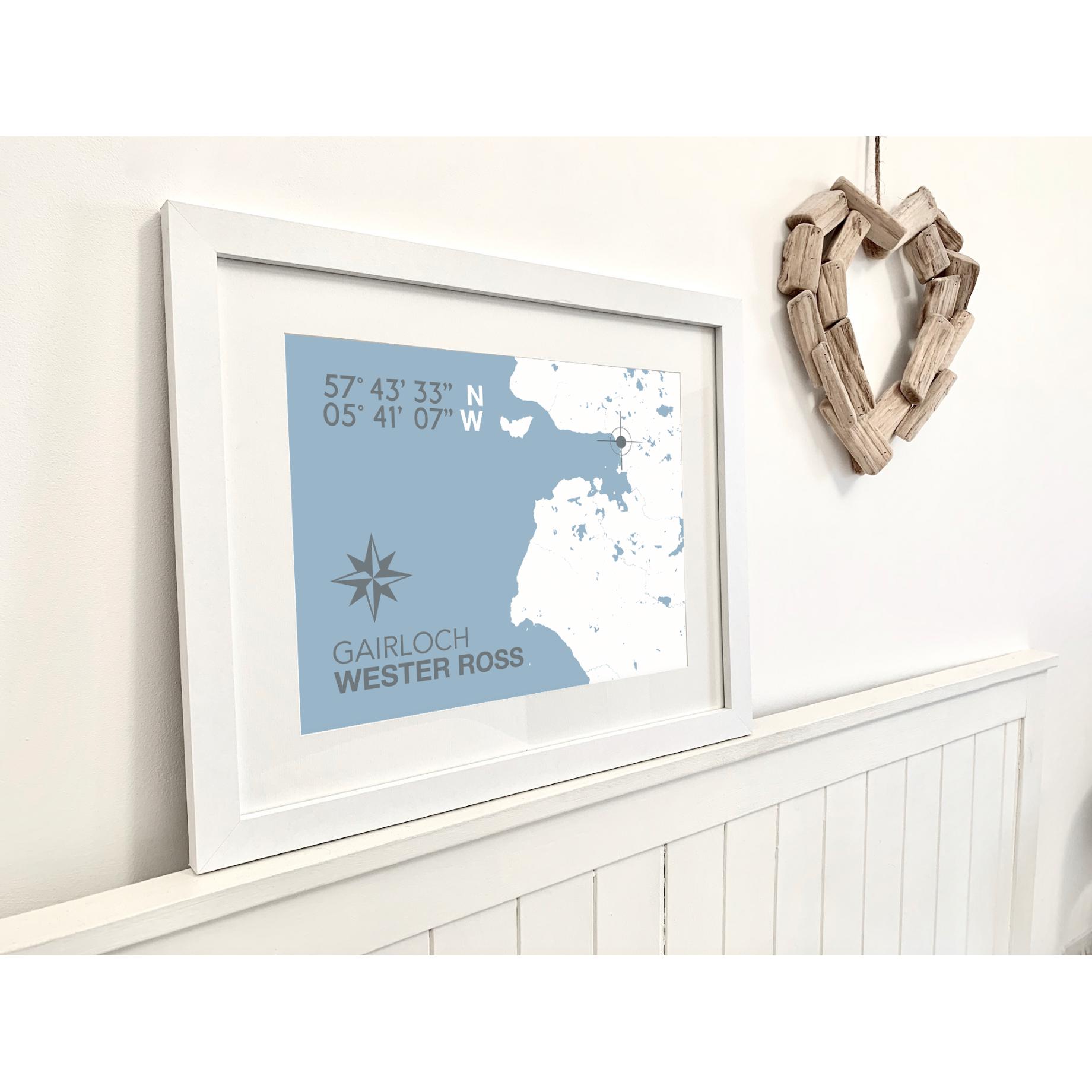 Gairloch Coastal Map Print-SeaKisses