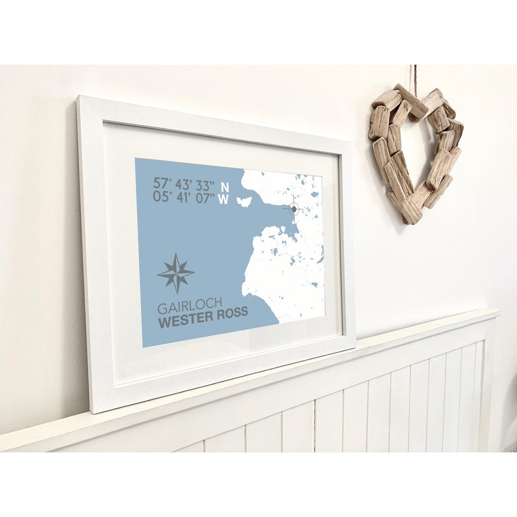 Gairloch Coastal Map Print-SeaKisses