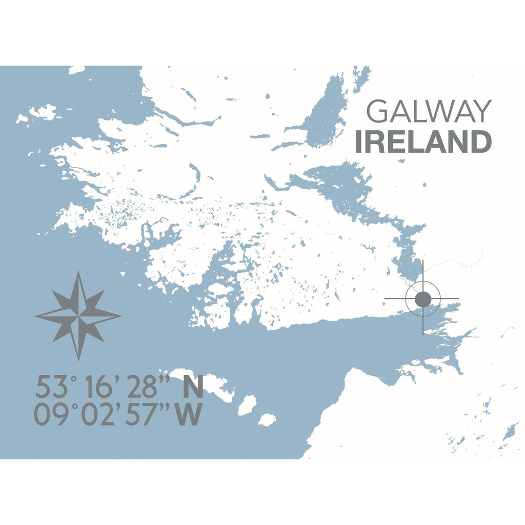 Galway Coastal Map Print-SeaKisses