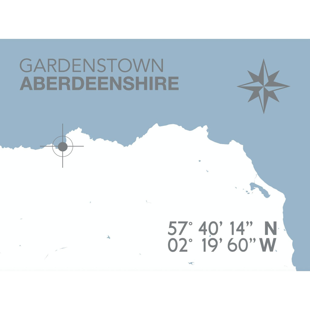 Gardenstown Coastal Map Print-SeaKisses