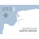 Georgeham Coastal Map Print-SeaKisses
