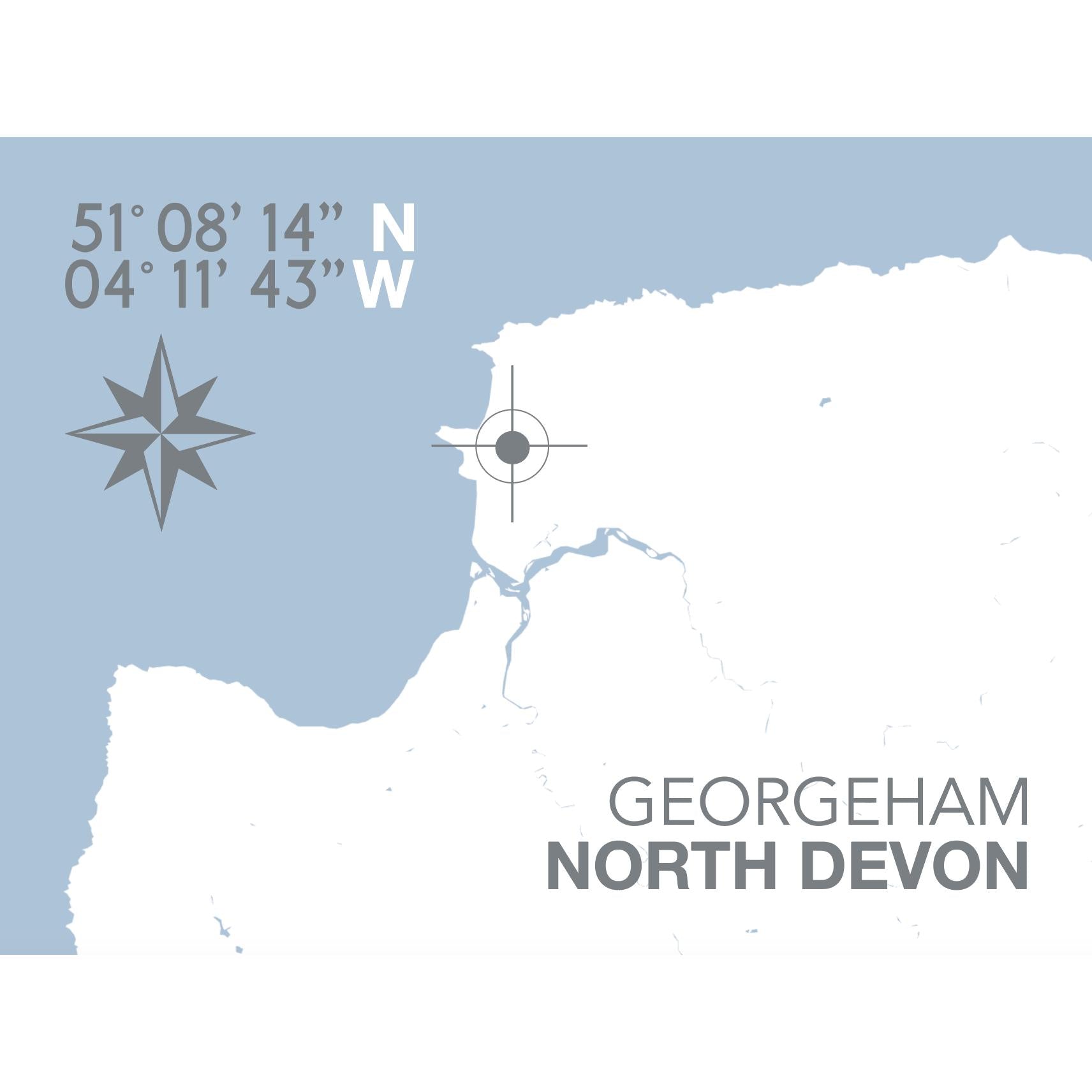 Georgeham Coastal Map Print-SeaKisses