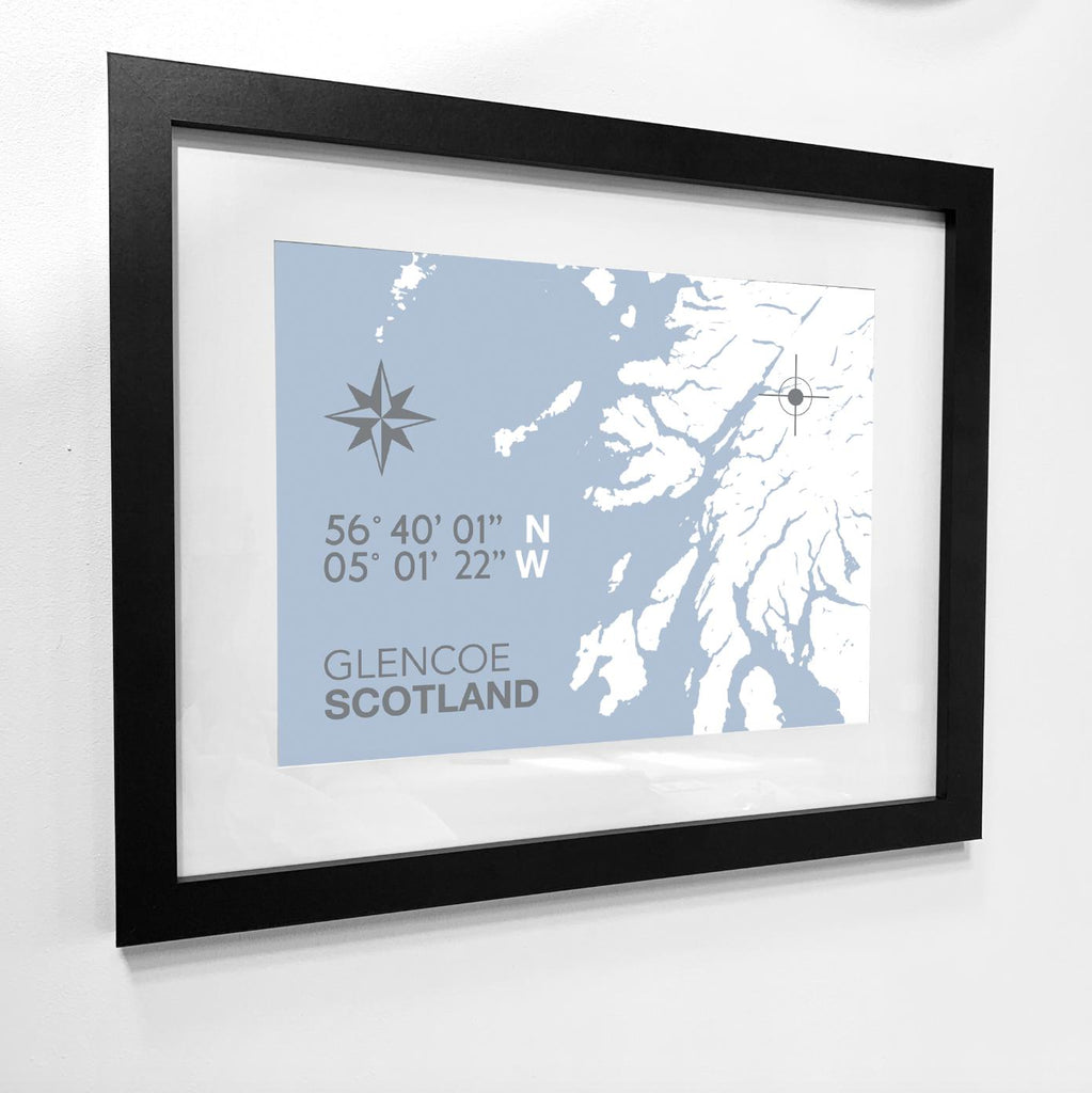 Glencoe Map Travel Print- Coastal Wall Art /Poster-SeaKisses