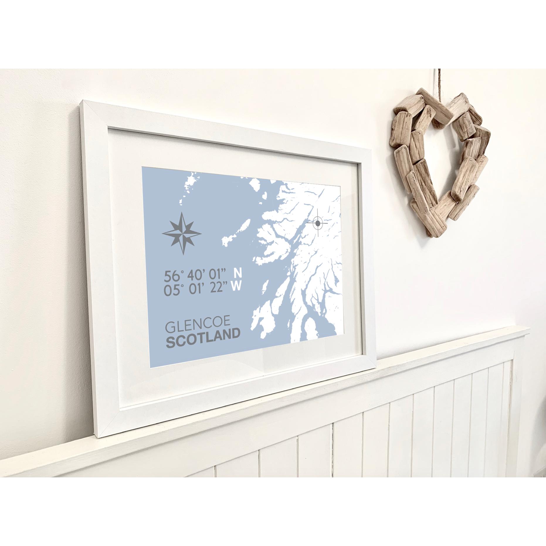 Glencoe Coastal Map Print-SeaKisses