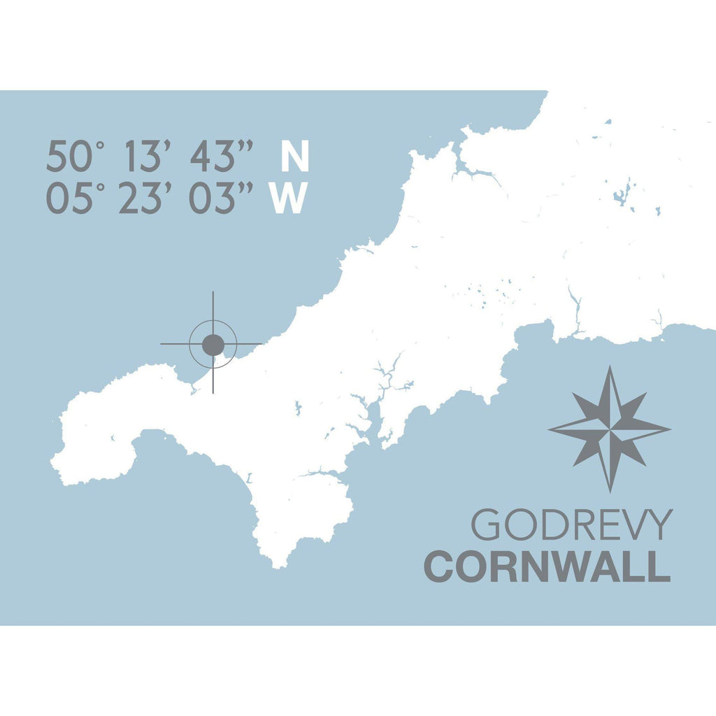 Godrevy Map Travel Print- Coastal Wall Art /Poster-SeaKisses