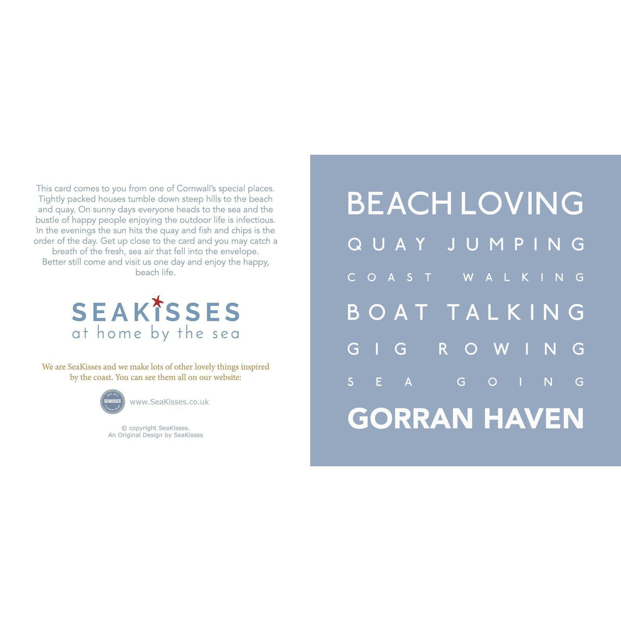 Gorran Haven - Greeting Card-SeaKisses