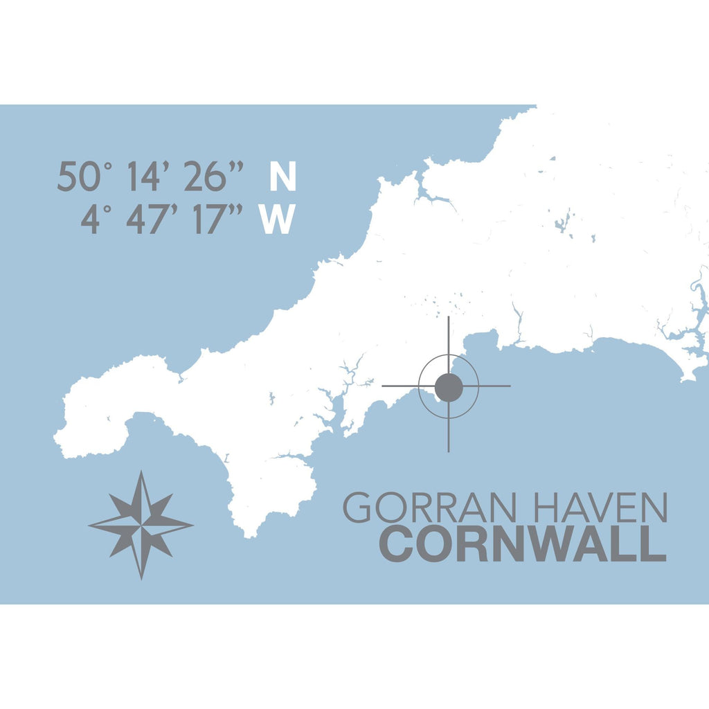 Gorran Haven Coastal Map Print-SeaKisses