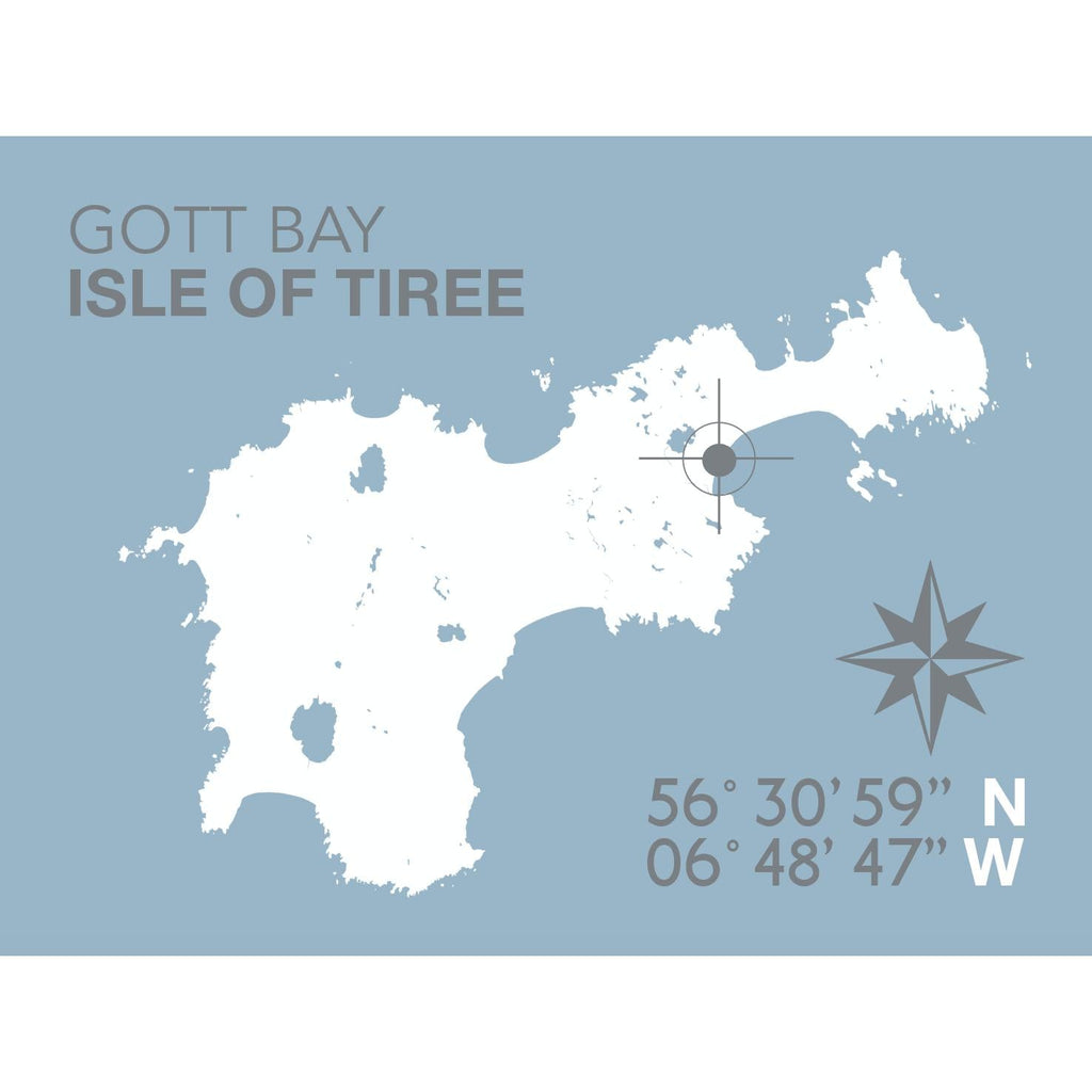 Gott Bay, Isle of Tiree Coastal Map Print-SeaKisses