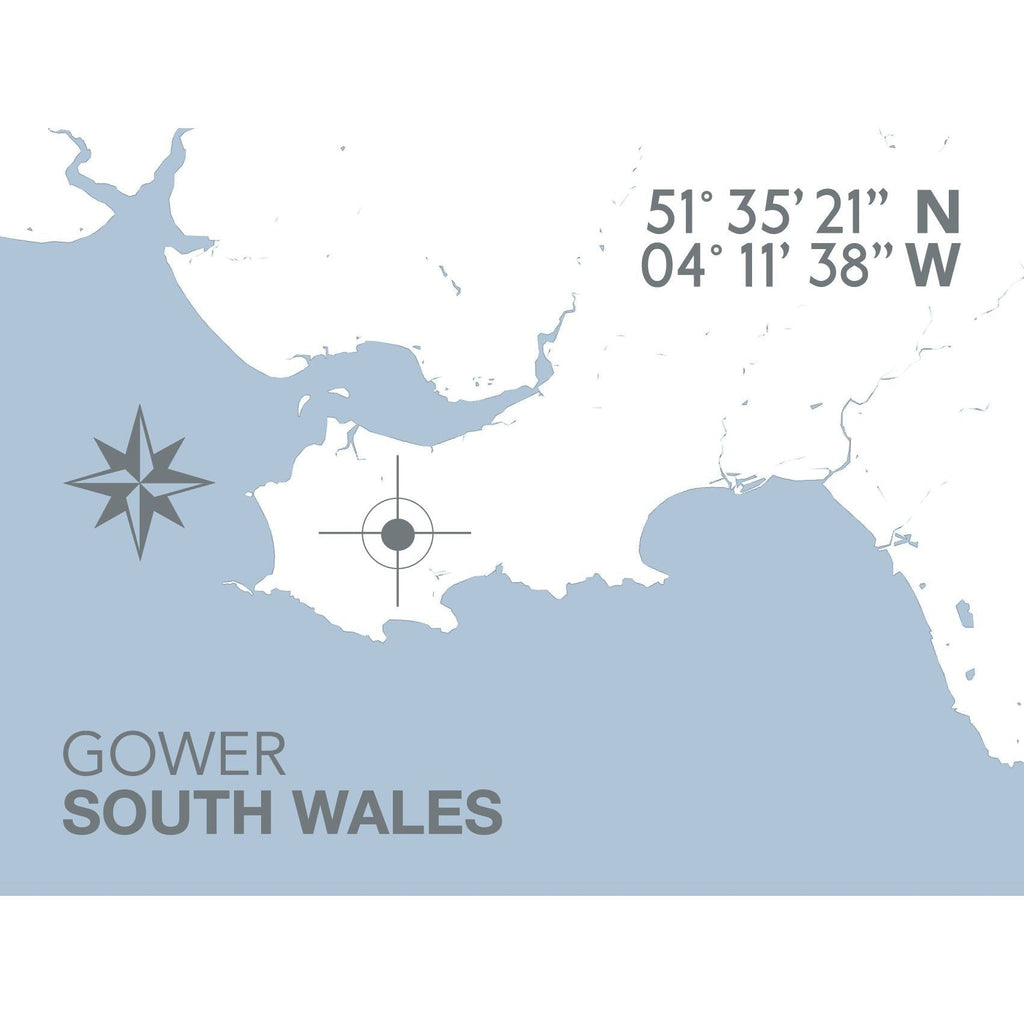 Gower Map Coastal Map Print-SeaKisses