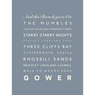 Gower Typographic Print-SeaKisses