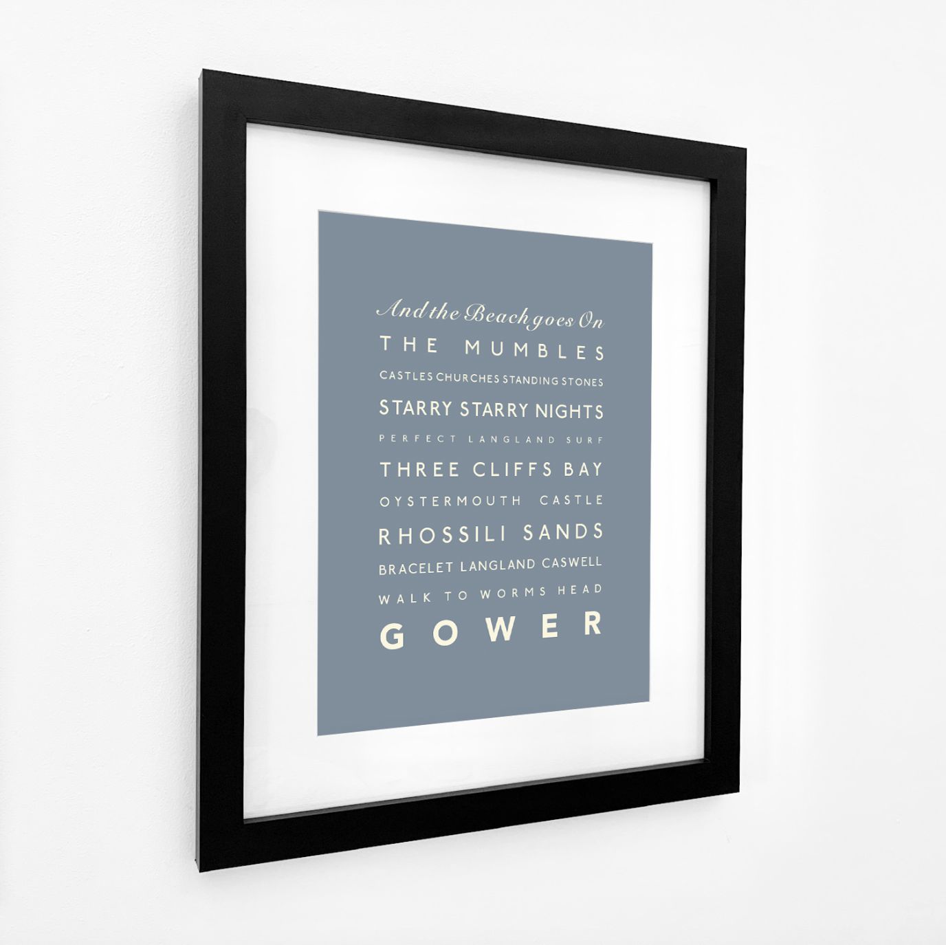 Gower Typographic Print-SeaKisses