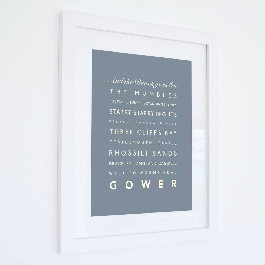 Gower Typographic Travel Print- Coastal Wall Art /Poster-SeaKisses