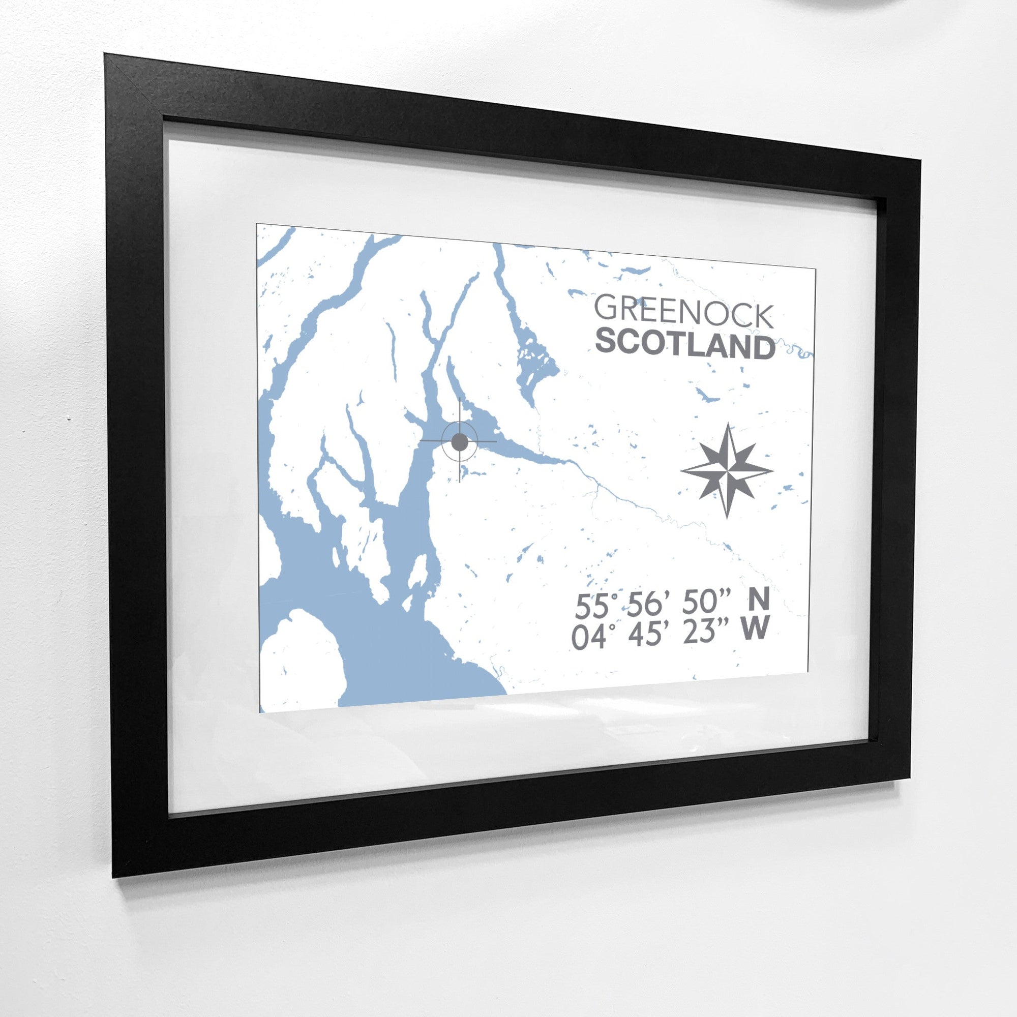 Greenock Coastal Map Print-SeaKisses