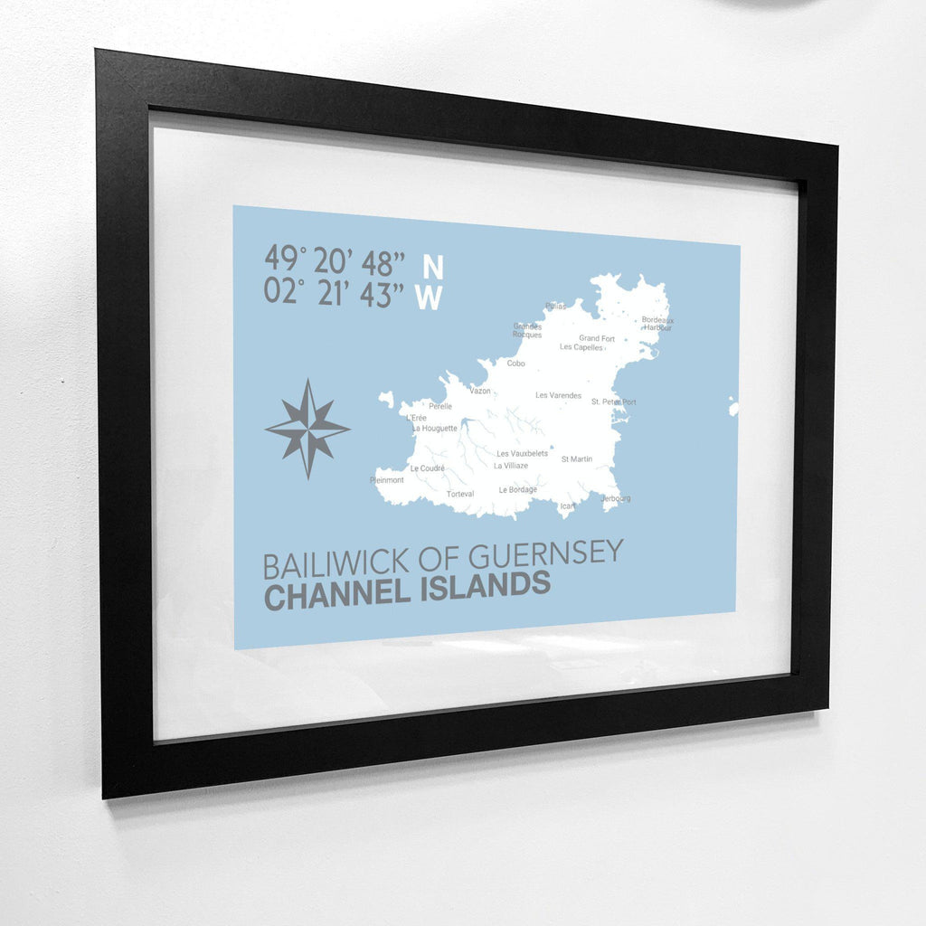 Guernsey Coastal Map Print-SeaKisses