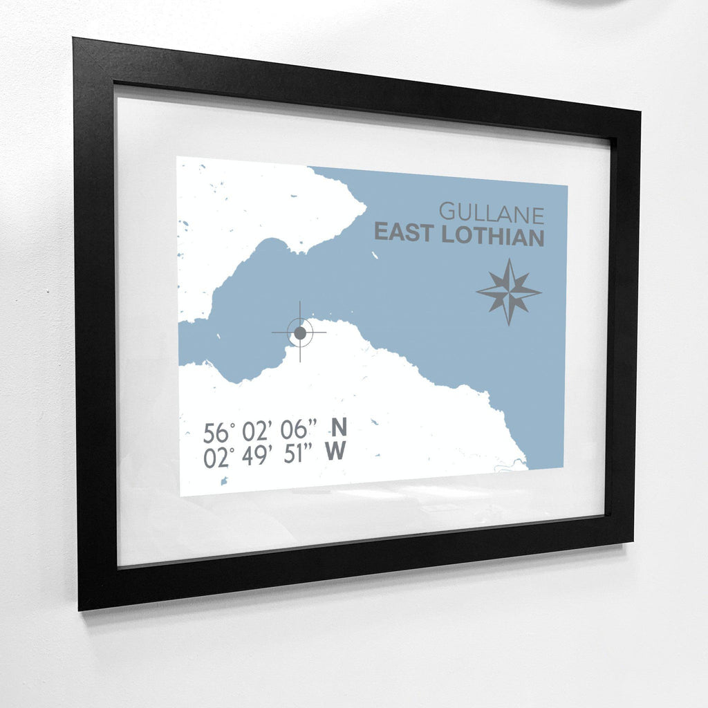 Gullane Coastal Map Print-SeaKisses