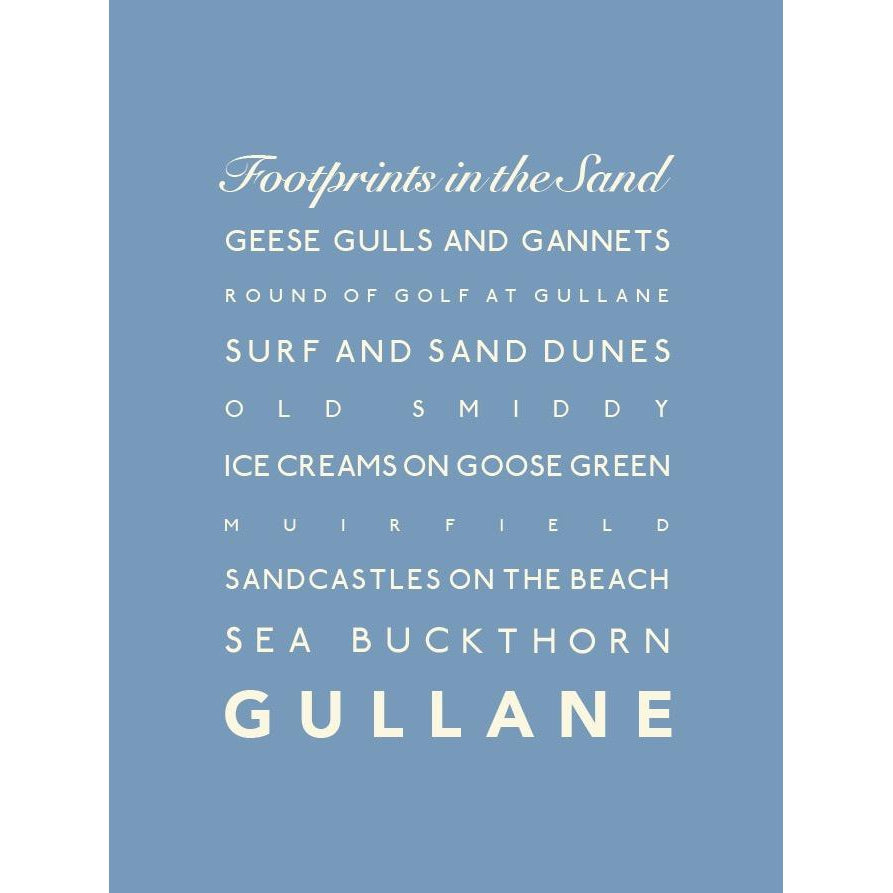 Gullane Typographic Travel Print/ Poster /Poster-SeaKisses