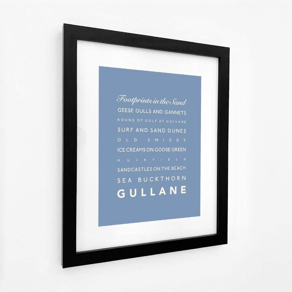 Gullane Typographic Travel Print/ Poster /Poster-SeaKisses