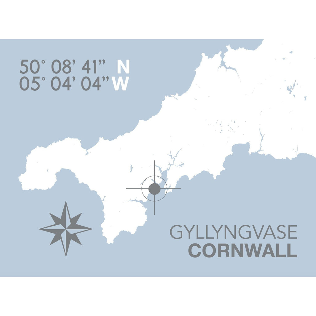 Gyllyngvase Coastal Map Print-SeaKisses