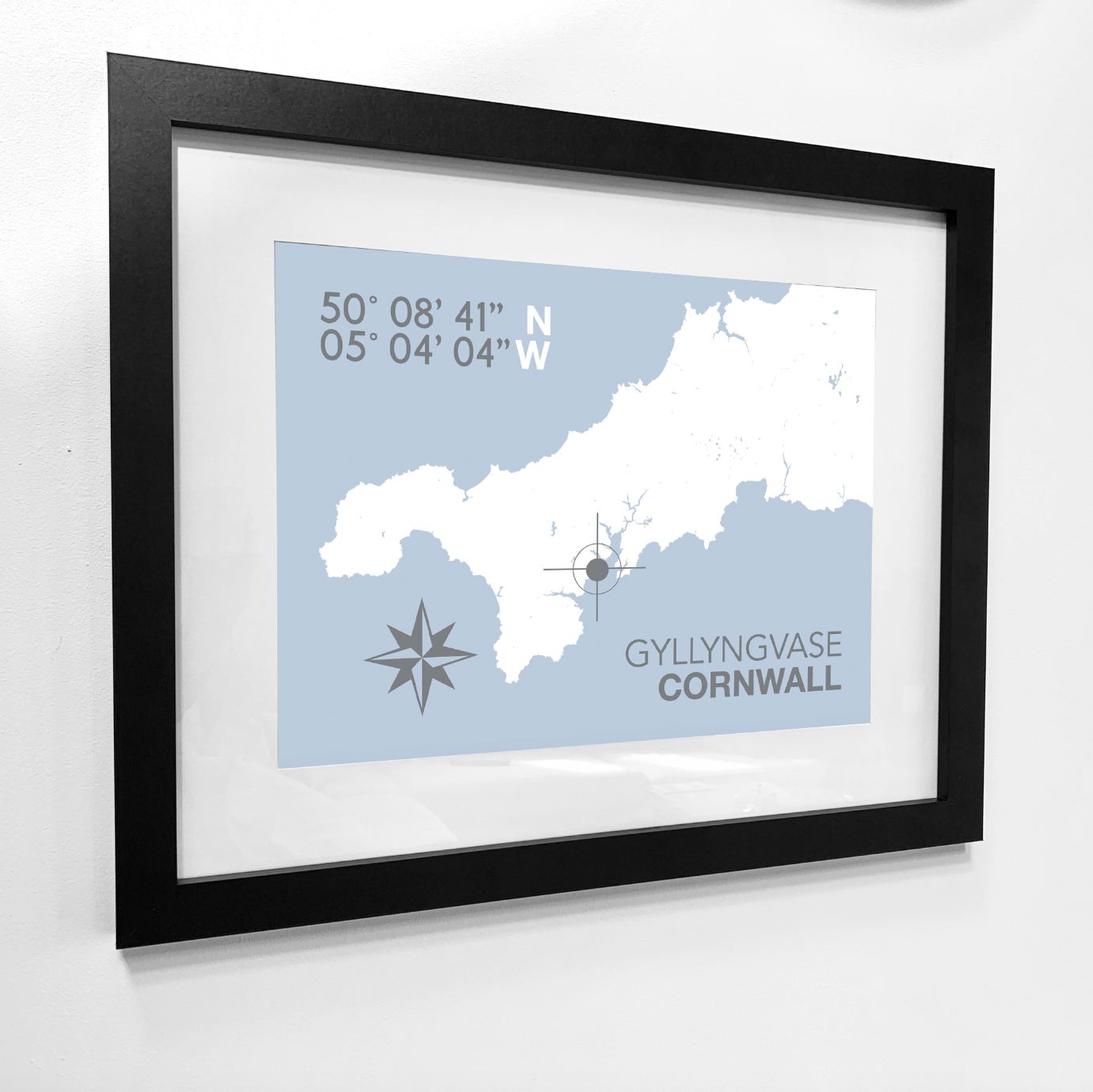 Gyllyngvase Coastal Map Print-SeaKisses