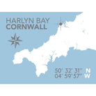 Harlyn Bay Coastal Map Print-SeaKisses