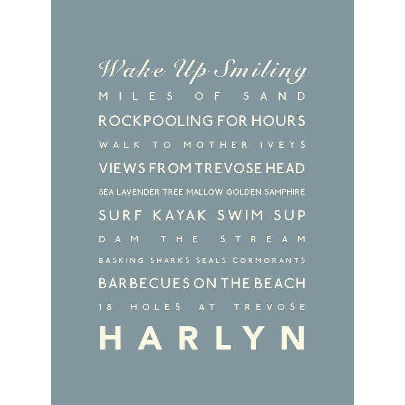 Harlyn Bay Typographic Print-SeaKisses