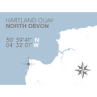 Hartland Quay Coastal Map Print-SeaKisses