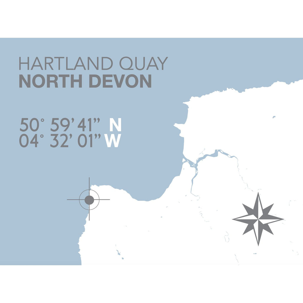 Hartland Quay Coastal Map Print-SeaKisses