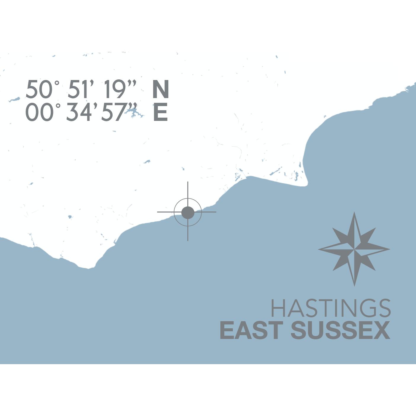 Hastings Coastal Map Print-SeaKisses