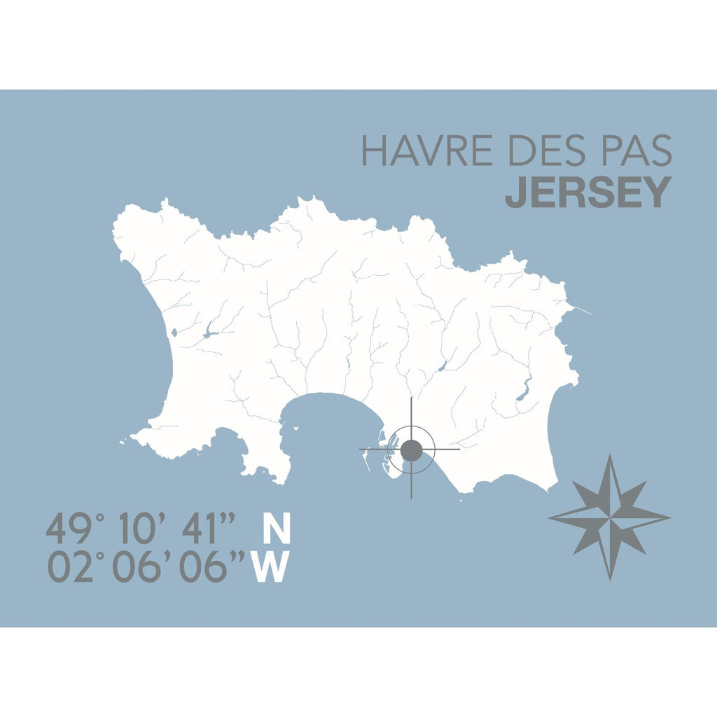 Havre Des Pas Coastal Map Print-SeaKisses