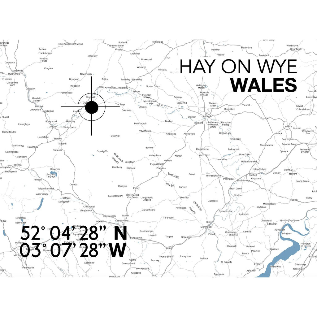 Hay-on-Wye Map Landmark Map-SeaKisses