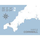 Hayle Coastal Map Print-SeaKisses