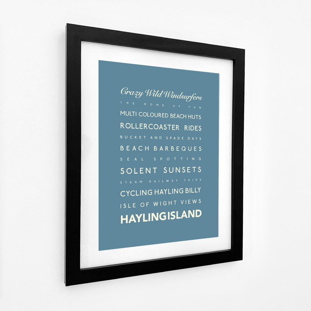 Hayling Island Typographic Travel Print- Coastal Wall Art /Poster-SeaKisses