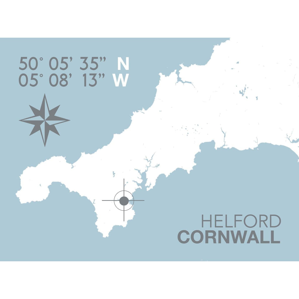 Helford Village Coastal Map Print-SeaKisses