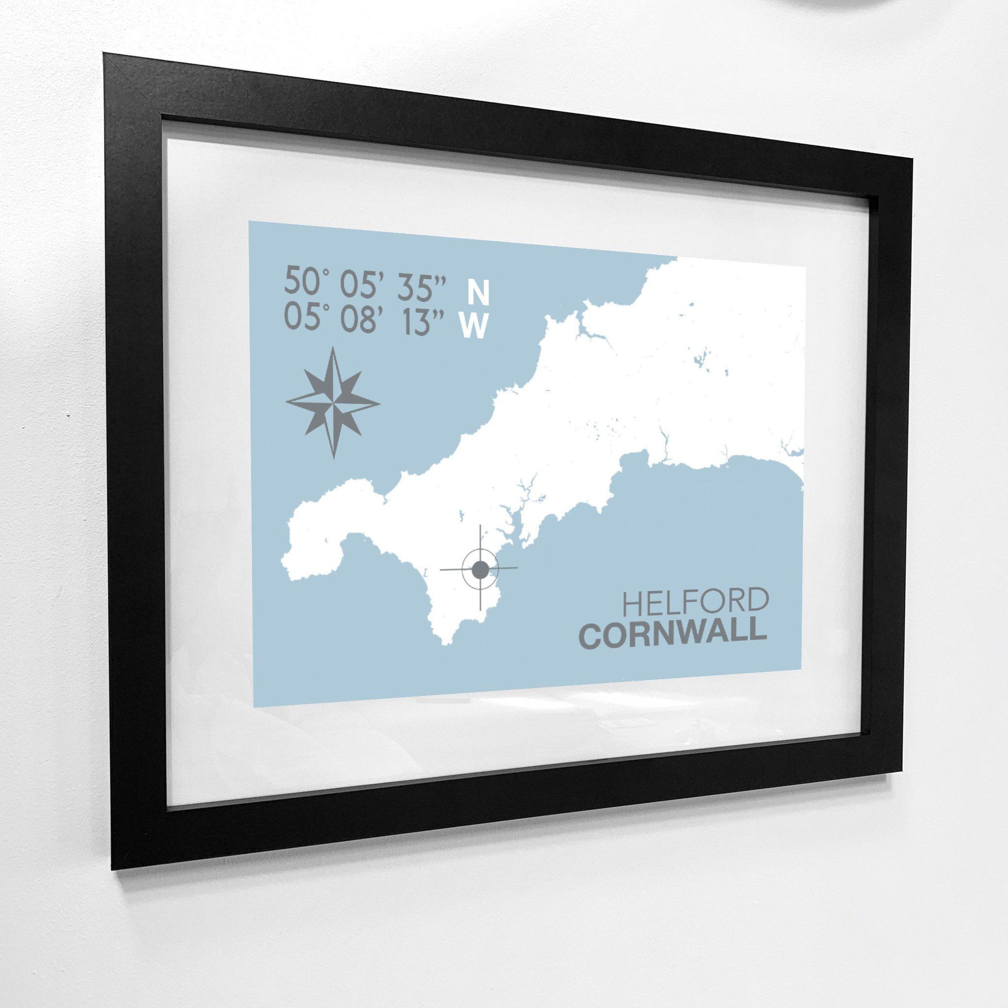 Helford Village Coastal Map Print-SeaKisses