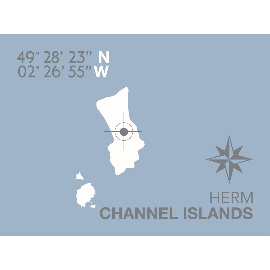 Herm Coastal Map Print-SeaKisses