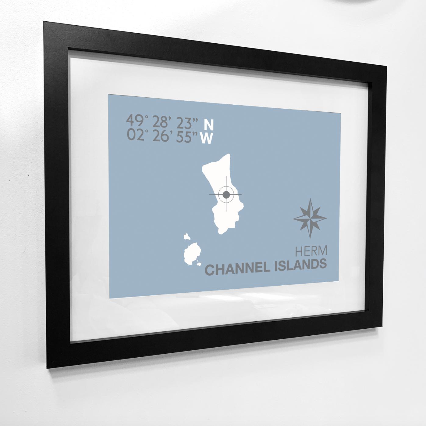 Herm Coastal Map Print-SeaKisses