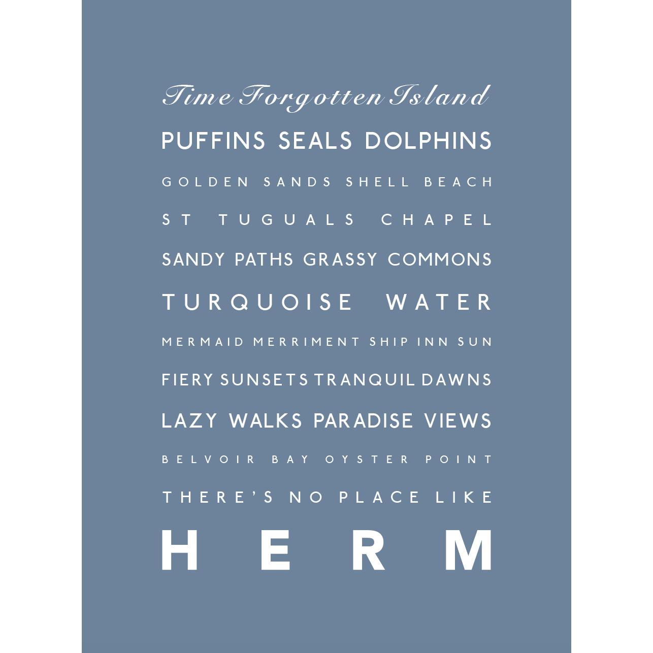 Herm Typographic Print-SeaKisses