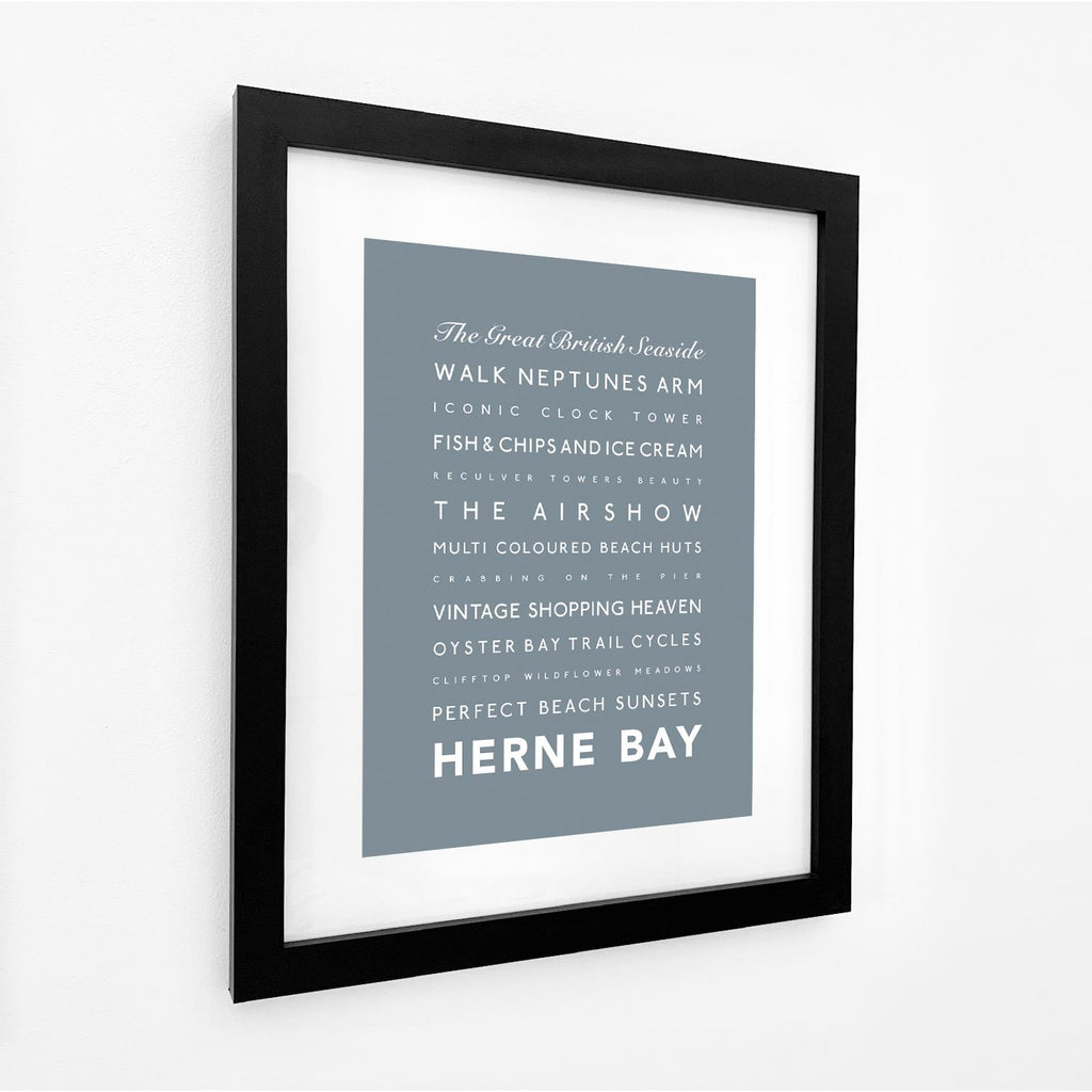 Herne Bay Typographic Seaside Print - Coastal Wall Art /Poster-SeaKisses