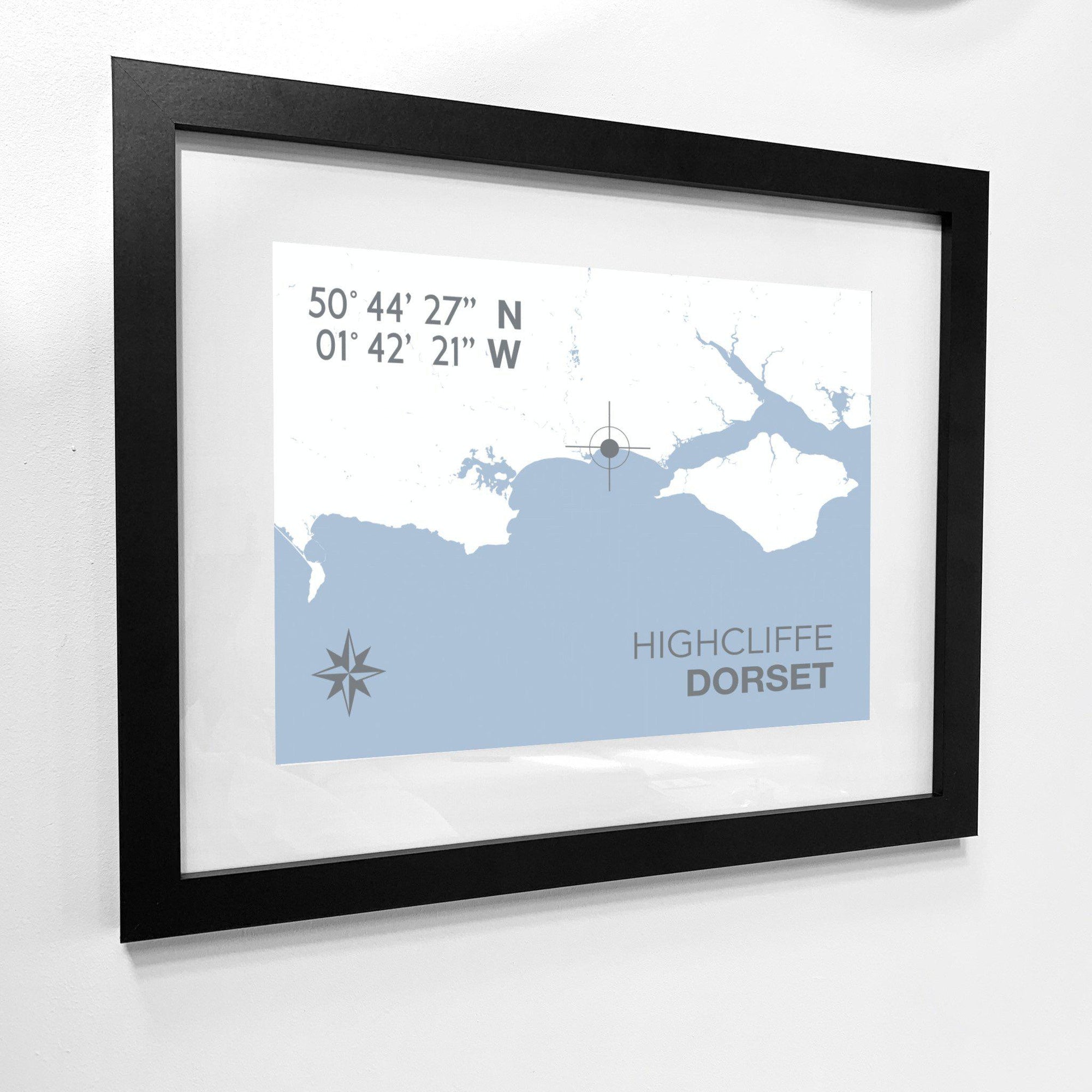 Highcliffe Coastal Map Print-SeaKisses