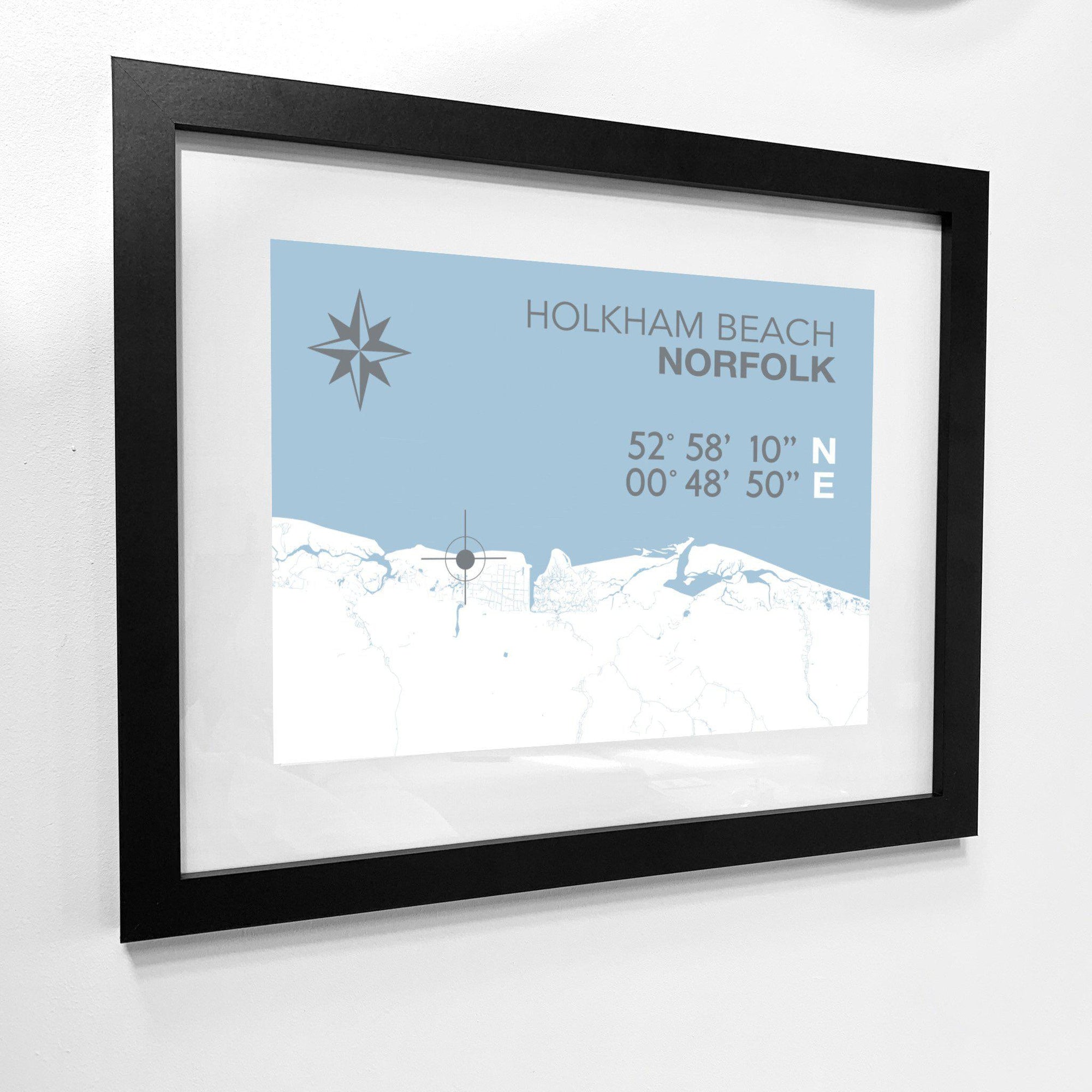 Holkham Beach Coastal Map Print-SeaKisses