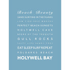 Holywell Bay Typographic Print-SeaKisses